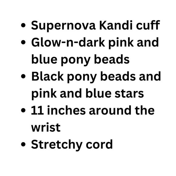 Super Nova 3d Kandi Cuff/Glow-in-Dark Pink-Blue/Light Blue-Light Pink 11 Inches - Picture 8 of 8